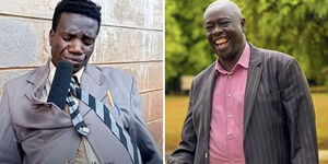 A collage of the comedian (left) and the deputy president Rigathi Gachagua (right)