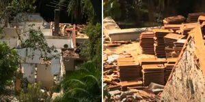 A collage of the demolished house in Westlands Nairobi