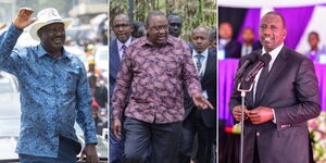 A collage pf Azimio party leader Raila Odinga, former President Uhuru Kenyatta and President William Ruto.jpg