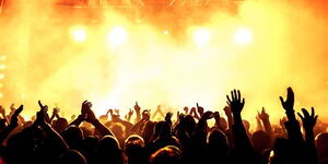 A stock photo of a crowd in a concert.