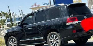 A defaced Landcruiser spotted in Nairobi on Tuesday February 7, 2023