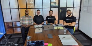 A file image of Kenyan-based company Pariti's founders in their office.