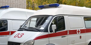 A file image of a branded ambulance ready for operations