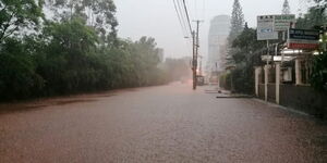A flooded street in Nairobi 2019.