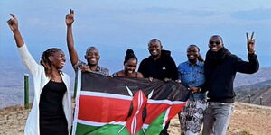A group of Kenyans who drove from Nairobi to South Africa   Pos