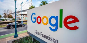 A large sign outside Google's offices in San Francisco.