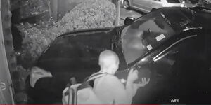 A man vandalising a vehicle on Saturday 26, 2020