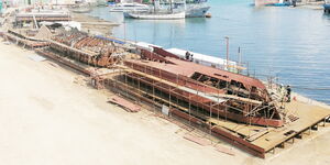 A boat under construction by Southern Engineering Company Limited in their Mombasa shipyard