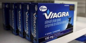 A pack of Viagra sexual enhancers on display