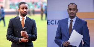 A photo collage ofCitizen TV jourmalist Ayub Abdikadir and StateHouse Spokesperson Hussein Mohamed.