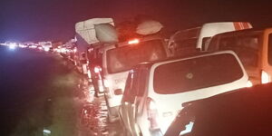 A photo of motorists in traffic along the Nairobi-Nakuru Highway on December 2, 2023