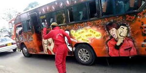 A photo of a pimped-out matatu pictured in the streets of Nairobi, Kenya.