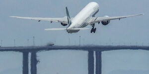 A plane taking off from an airport 