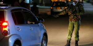 A police officer carrying out a security operation