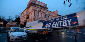 A police vehicle at a crime scene in Dublin, Ireland