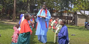 A screengrab of Mwalimu Yesu and his disciples in Bungoma county