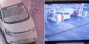 A screengrab of a driver fueling a petrol station in Buru Buru on Saturday November 4, 2023  