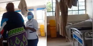 A screengrab of nurses and a patient at the Kiambu County Referral Hospital on Tuesday July 4, 2023