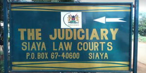 A sign post showing the Siaya law courts