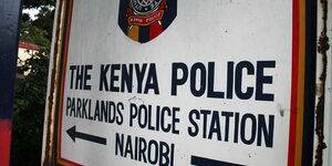 A signpost of Parklands Police Station in Nairobi.