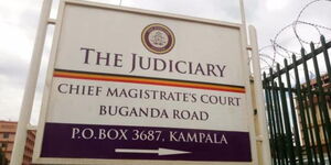 A signpost of the Buganda Road Court in Kampala Uganda