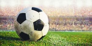 A soccer ball in the field