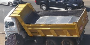 A truck pictured on a highway in Kenya.