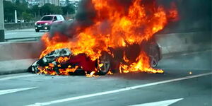 A file image of a vehicle on fire