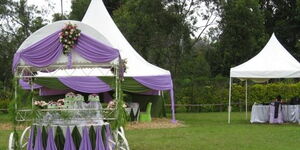 A wedding venue set-up.