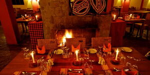 A well prepared dining table at the JW Marriot Masai Mara Lodge.
