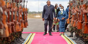 President Uhuru Kenyatta Inspecting Guard of honor in Arusha, Tanzania on  July 21, 2022.