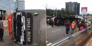 A Super Metro bus was involved in an accident at the Expressway entrance along Waiyaki Way on Wednesday, July 6, 2022.