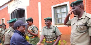 Trans Nzoia governor George Natembeya during his visit at Kitale Main Prison  on December 23, 2022