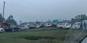 A section of Nairobi-Nakuru highway affected by traffic jam on Friday, December 23, 2022