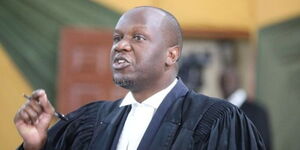 Advocate Otieno Willis speaking at the Supreme Court of Kenya on Friday, September 2, 2022.