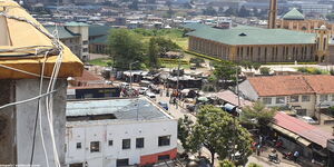 Aerial image of South B estate in Nairobi. Youth from the area engaged the police in running battles on May 14, 2020.