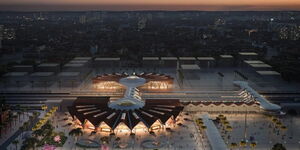 Aerial view of the Nairobi Central Railway Station design