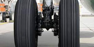 An image of an aircraft's set of wheels.