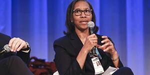 AfDB Bank's Wambui Gichuri gives a talk at a past forum.