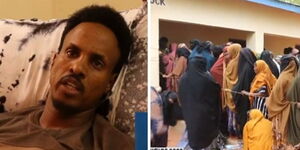 Photo collage between Mohammed Ahmed Qanyare and voting at Eldas Constituency on August 10, 2022.