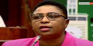 Former Malindi MP Aisha Jumwa during parliament vetting on Tuesday October 18, 2022