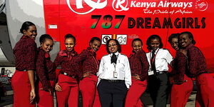A photo of all female Kenya Airways 787 crew.