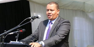 Undated Photo Allen Gichuhi Former LSK President Addressing a Past Function