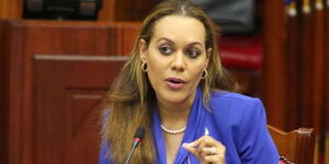 Ambassador Mwende Mwinzi during her past appearance in parliament 