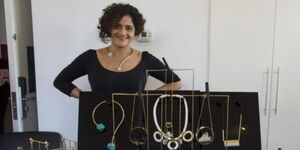 A photo of Ami Doshi with some of her jewelry.