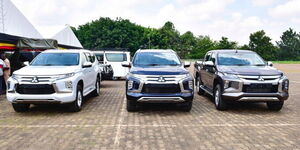 An Image of Luxury Vehicles Gifted to Ugandan Athletes by President Yoweri Museveni.