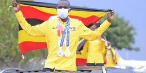An Image of Ugandan Athlete Who Won Gold and Silver in the Tokyo 2020 Olympics.