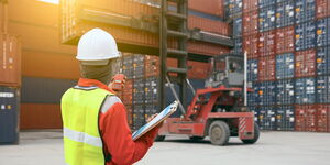 An Image of a cargo clearance officer supervising clearance at Mombasa port