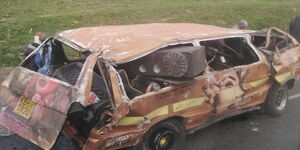 An Image of the Mangled Wreck of the Matatu that Rolled Along the Kericho-Nakuru Highway on Sunday, August 29.