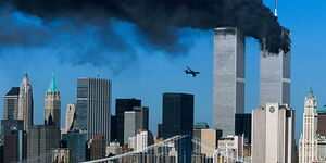 An Image of the Twin Towers During the 911 Attack on September112001 t.